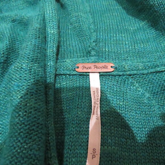 FREE PEOPLE Optimistic Linen Blend Hoodie Sweater in Kelly Green Casual Comfy - Picture 14 of 14